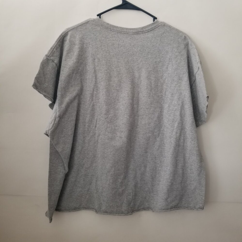 Disney Lilo & Stitch Women 2XL Gray Graphic Wild One Short Sleeve Cutoff Crop To - Picture 7 of 9